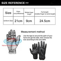 Men's Waterproof Touchscreen PU Leather Winter Gloves - Fleece Lined Thermal Warmth