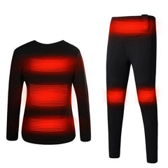 Unisex USB Heated Thermal Underwear Set for Outdoor Activities - Warm Winter Shirt & Trousers