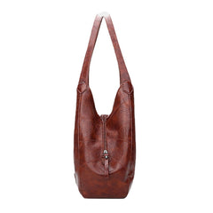 Women Retro Solid Large Capacity Tote Bag Shoulder Bag Handbag