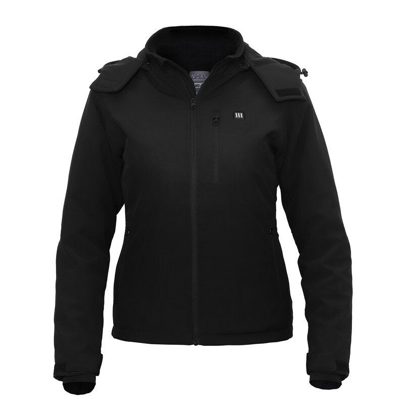 Heated Waterproof Jacket with 5 Zones, Intelligent Hood, for Work, Motorcycle, Skiing, Riding