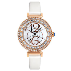 Rhinestone Women Wrist Watch Shell Dial Waterproof Elegant Design Quartz Watch
