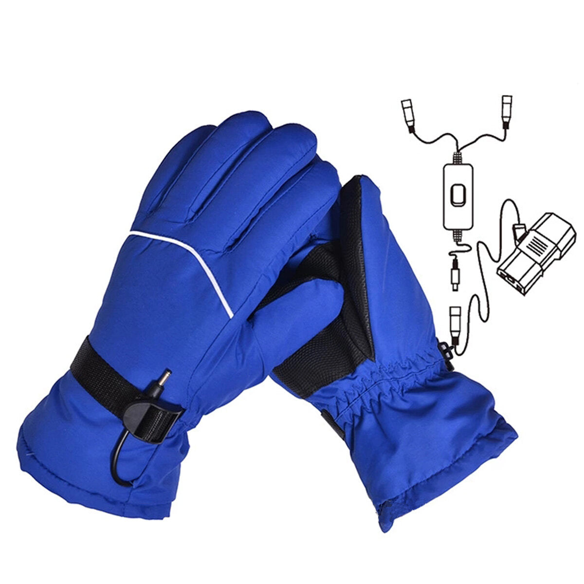 Heated Waterproof Ski Gloves - Winter Thermal Mittens for Snowboarding