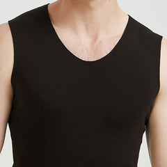 Men's Black Thermal Sleeveless Winter Underwear Top