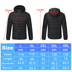 Mens USB Heated Warm Back Cervical Spine Hooded Winter Jacket Motorcycle Skiing Riding Coat Women