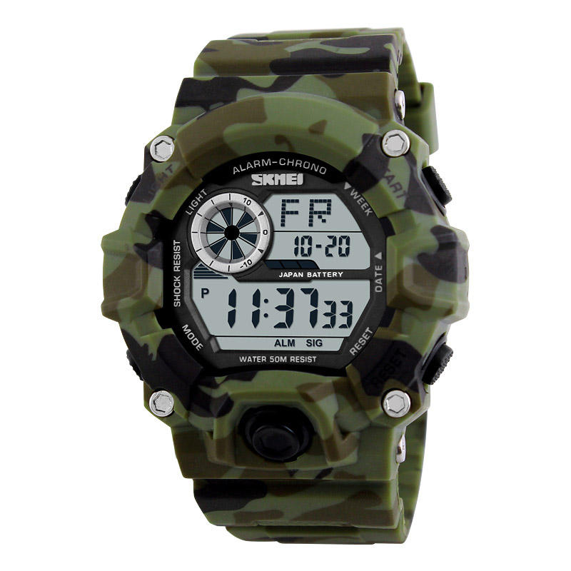 Digital Watch Fashion Multi-funcional Sports Chronograph 50M Waterproof Men Wrist Watch