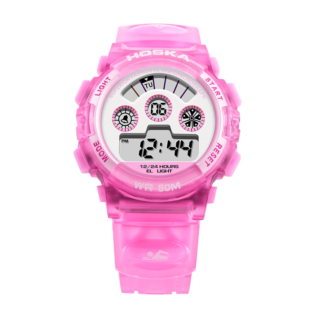 Fresh Pink Blue Color Waterproof Fashion Style Kids Watch Couple Digital Watch