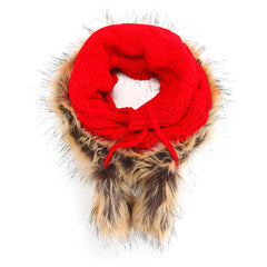 Women's Plush Knitted Warm Beanie & Scarf Set - Multi-functional Winter Hat