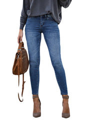 Casual Women Zipper Slim Long Denim Jeans