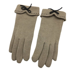 Women's Wool Touchscreen Gloves with Embroidery & Bowknot - Warm & Fashionable