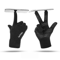 Winter Men's Cycling Knitted Gloves Touch Screen Thicken Wool Mitten Outdoors Anti-slip Warmer Gloves