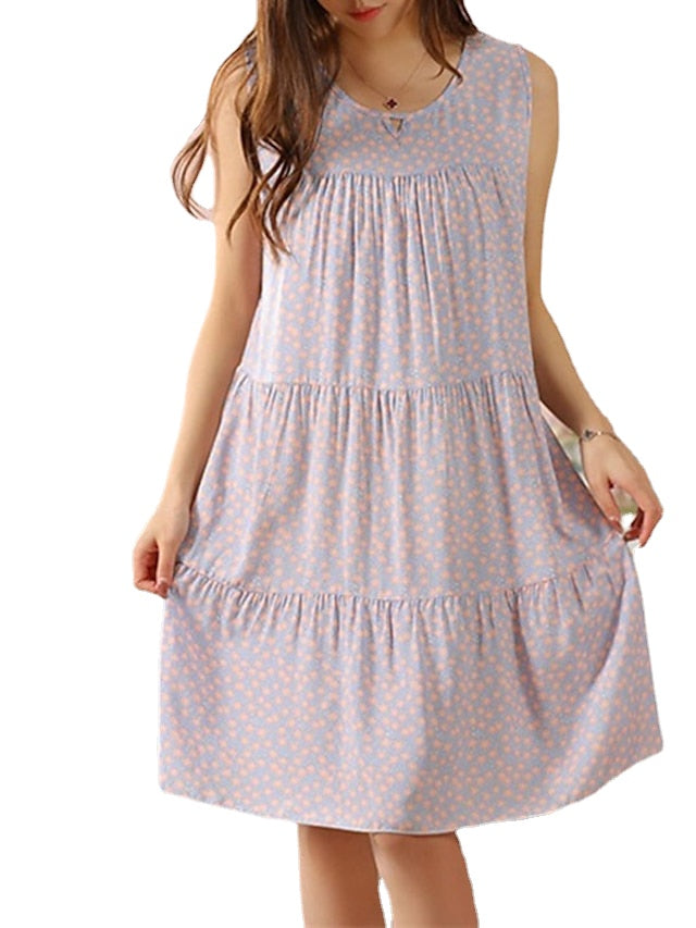Women's Pajamas Nightgown Flower Fashion Simple Comfort Home Daily Bed Cotton Breathable Gift