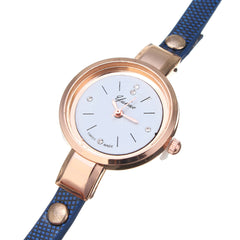 PU Leather Strap Simple Crystal Dial Women Watch Ladies Dress Quartz Watch