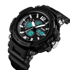 Luminous 5ATM 3Time Multi-Function Outdoor Men Watch Dual Display Digital Watch