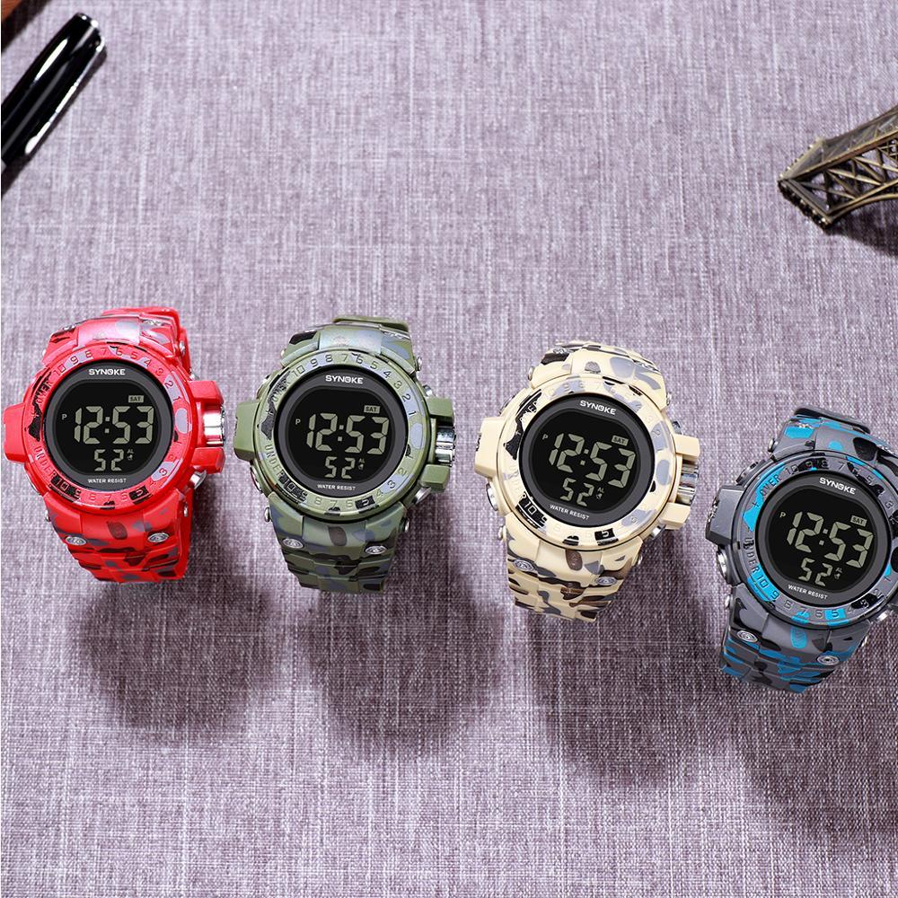 Men Watch Waterproof Week Display Alarm EL Light Camouflage Digital Watch