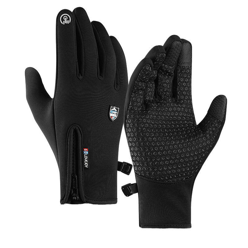 Windproof Waterproof Touchscreen Motorcycle Riding Gloves - Winter Warm Fleece Full Finger Sports Ski Gloves