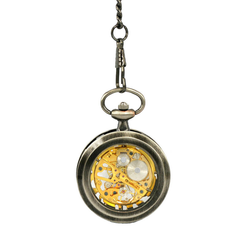 Coverless Hollow Gold Luxury Mechanical Watch Pocket Watch