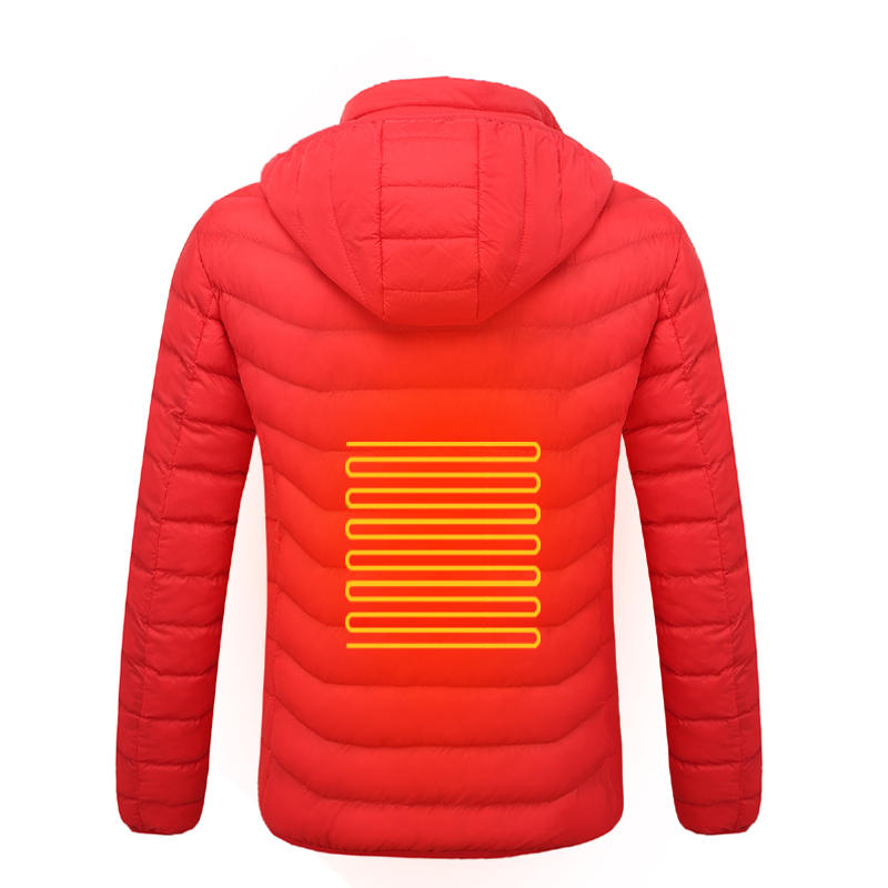 Electric USB Intelligent Heated Warm Back Abdomen Neck Cervical Spine Hooded Winter Jacket Motorcycle Skiing Riding Coats