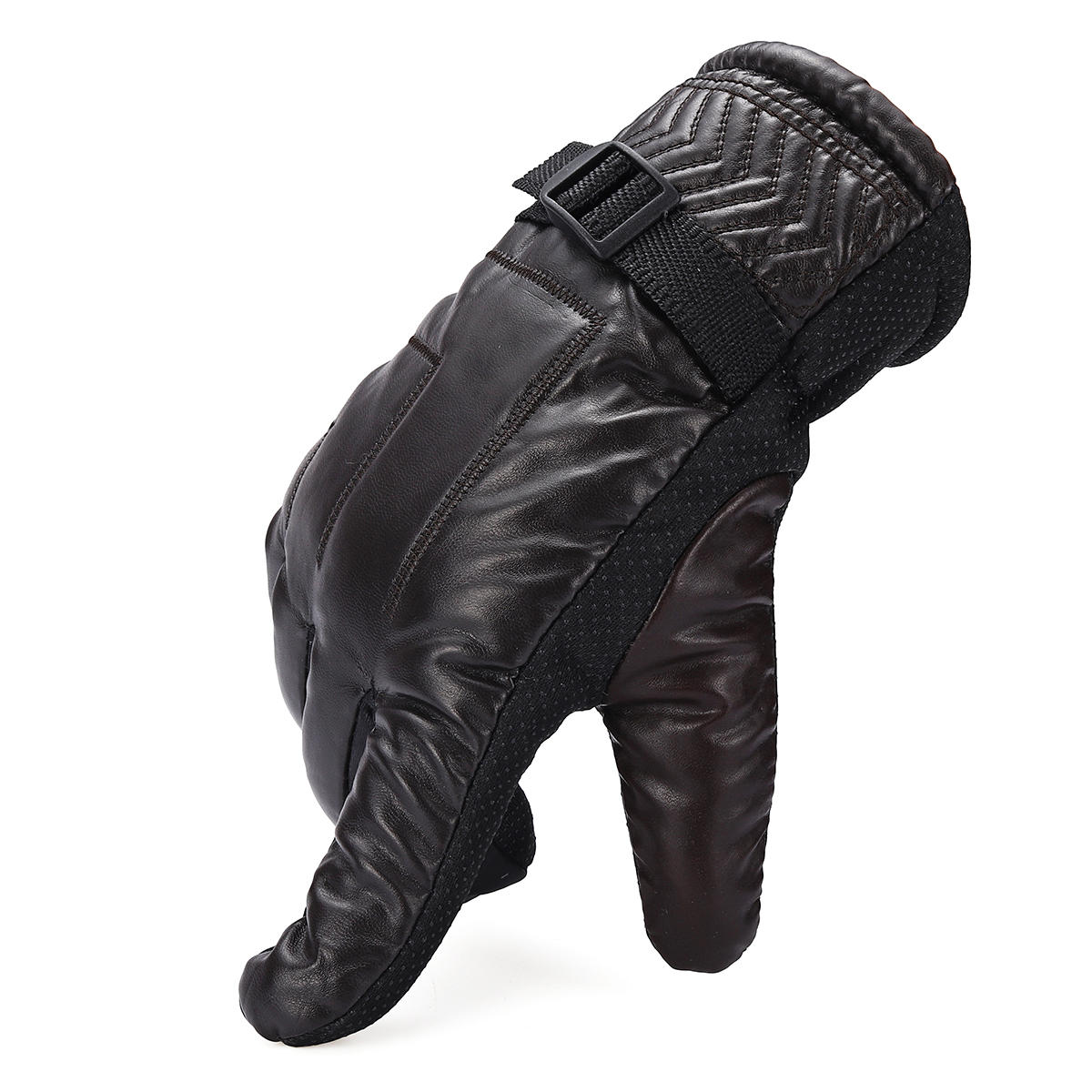 Windproof Leather Mittens: Warm, Fluffy, Cold-Resistant Motorcycle Gloves