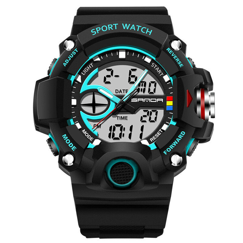 Dual Display Multi-function Sport Stopwatch Outdoor Fashion Men Digital Watch