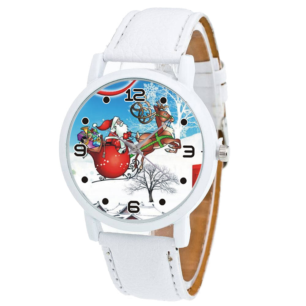 Cartoon Santa Claus and Snowfield Pattern Cute Kid Watch Fashion Children Quartz Watch