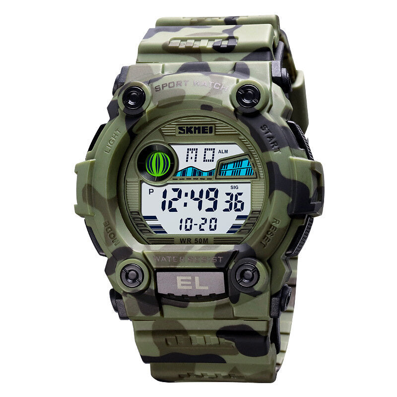 Chronograph Sport Men Wristwatch Luminous Display Waterproof LED Digital Watch