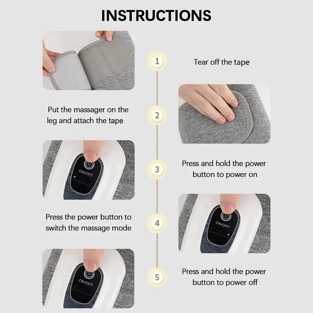 Electric 360° Air Pressure Calf Massager, Wireless Leg Massage, 3 Modes, Airbag Compression, Enhances Blood Circulation