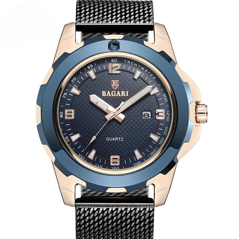 Men's Full Steel Quartz Wrist Watch with Luminous Display