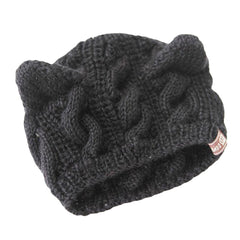 Unisex Woolen Cat Ear Warm Knitted Hat - Cute, Soft, Casual, All-Match for Couples