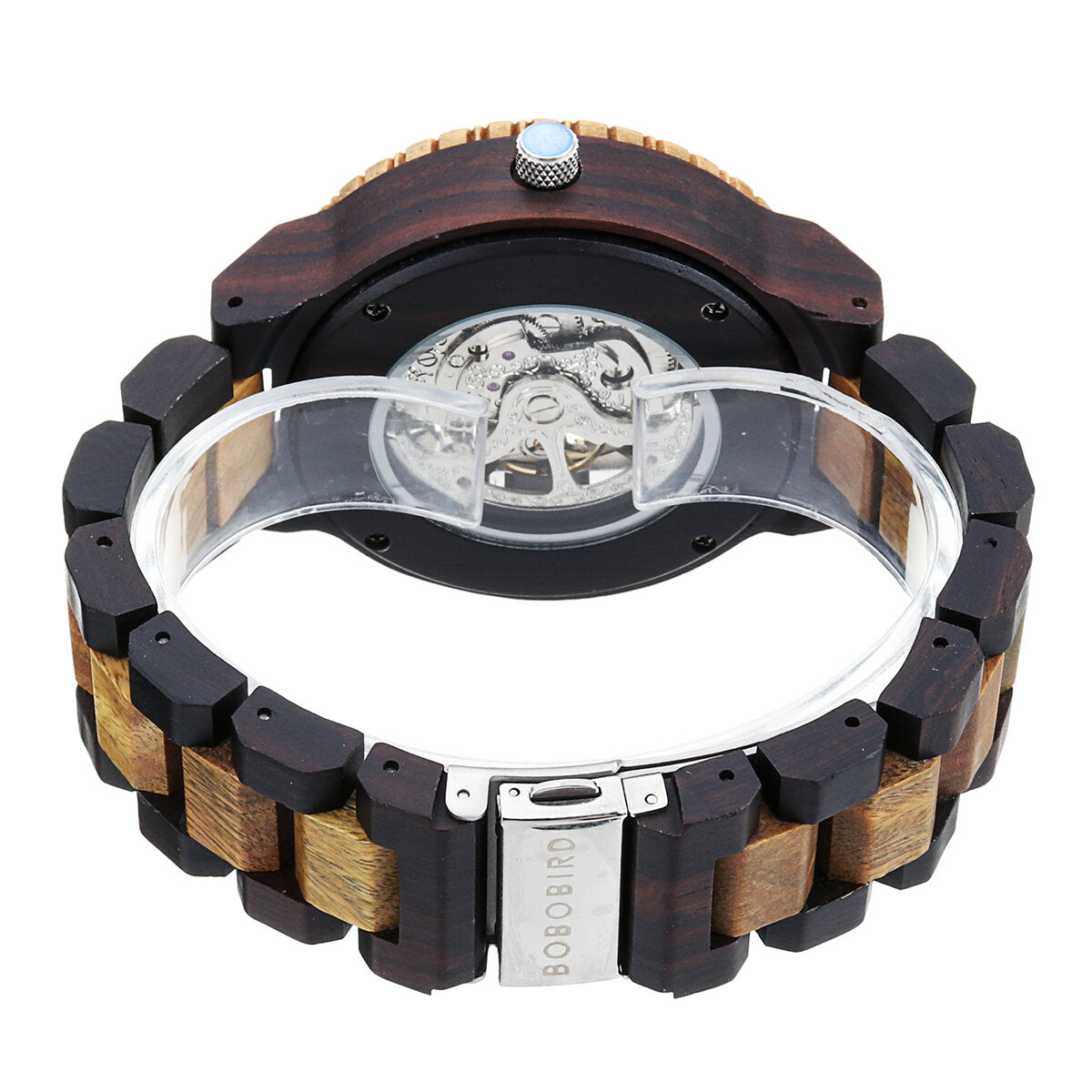 Men Wooden Luminous Hand Wristwatches Mechanical Watch