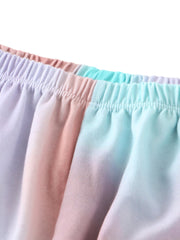 Gradient Tie Dye Loungewear Set: Short Sleeve Two-Piece Pajamas
