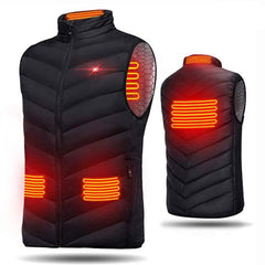 USB Heated Hooded Jacket: 3-Temp Control for Back, Abdomen & Neck Warmth