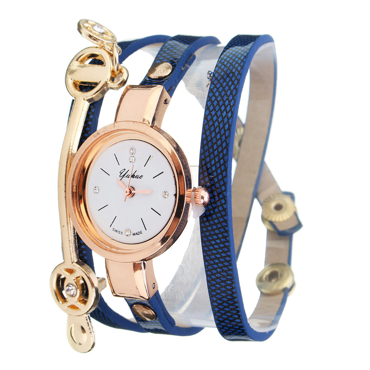 PU Leather Strap Simple Crystal Dial Women Watch Ladies Dress Quartz Watch