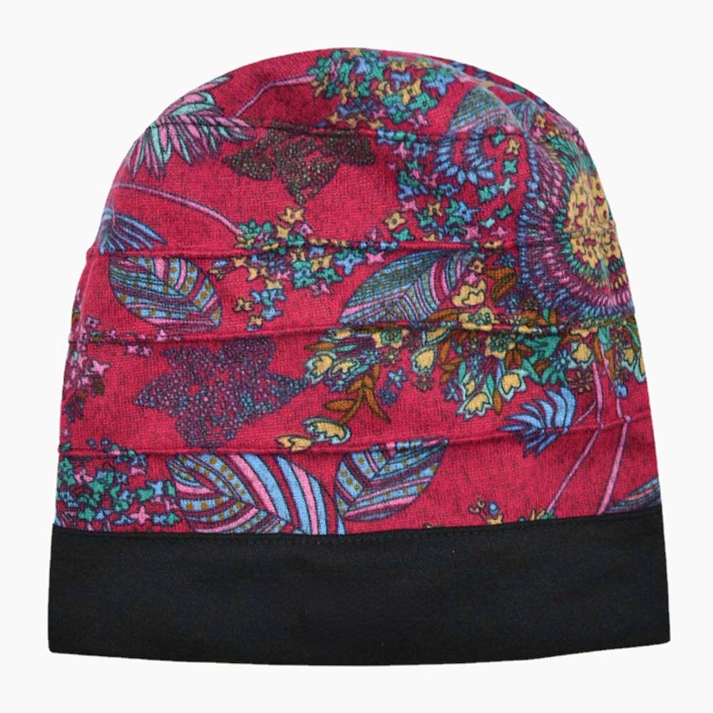 Women's Floral Cotton Beanie: Casual, Breathable, Warm Turban for Outdoor Fashion