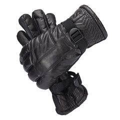 Windproof Leather Mittens: Warm, Fluffy, Cold-Resistant Motorcycle Gloves