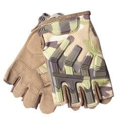 Anti-Skid Tactical Half Finger Gloves for Motorcycle, Cycling, Hiking, Shooting - Military Safety Gear