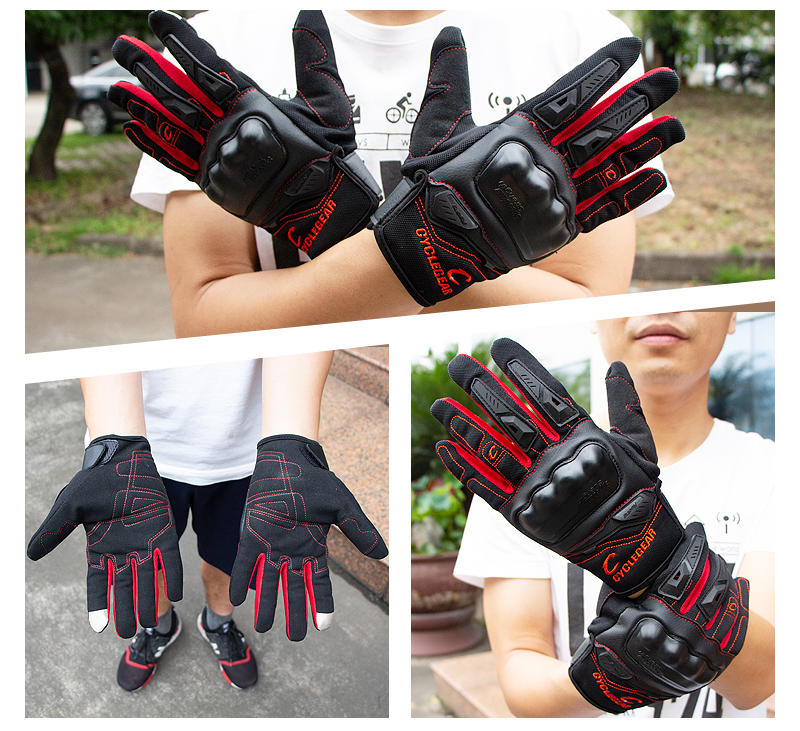 Tactical Touchscreen Full Finger Motorcycle Gloves with Hard Knuckle Protection