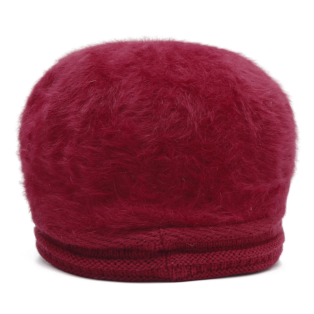 Women's Winter Knit Velvet Beret Hat - Warm Outdoor Leisure Cap