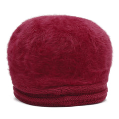 Women's Winter Knit Velvet Beret Hat - Warm Outdoor Leisure Cap