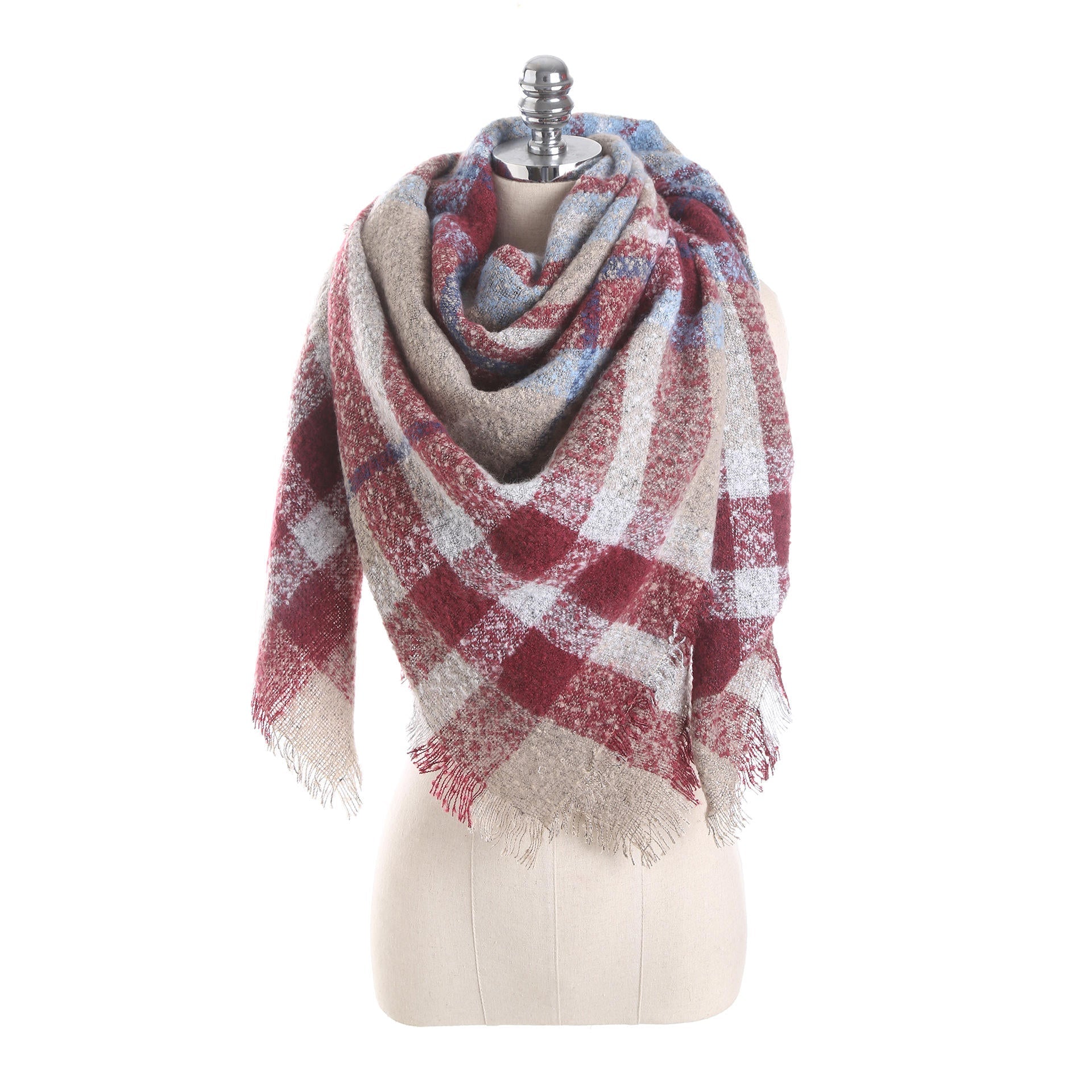 Women's Buttoned Crochet Lattice Scarf - Warm, Stylish Wrap