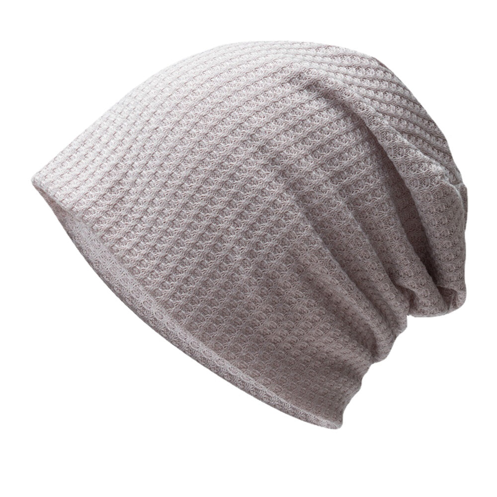 Women's Plaid Knitted Beanie - Warm, Soft, Breathable, Adjustable for Autumn/Winter