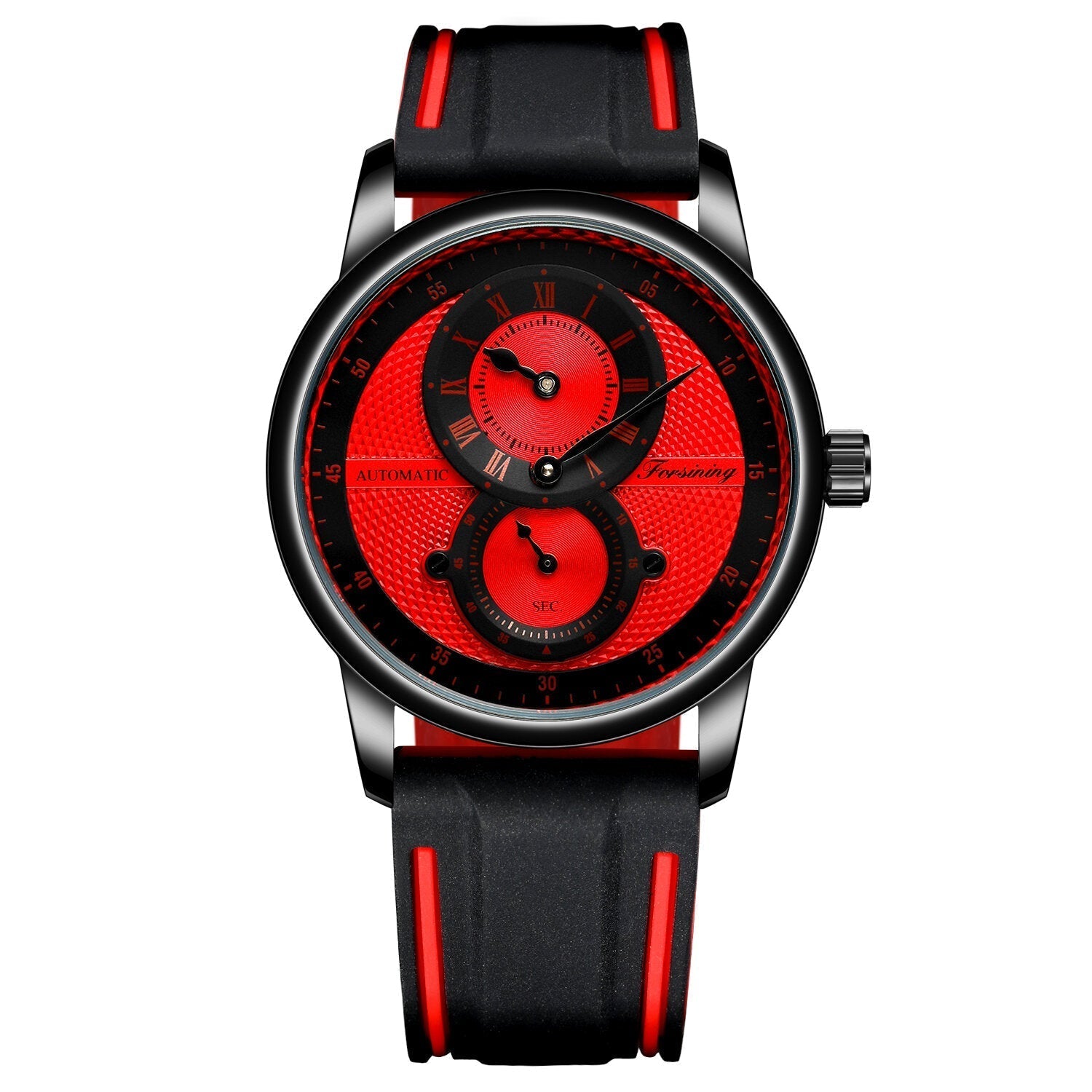 Fashion Men Automatic Watch Creative Dial Leather Strap Mechanical Watch