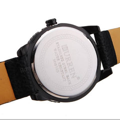 Stylish Life Waterproof PU Leather Band Men Quartz Sport Wrist Watch