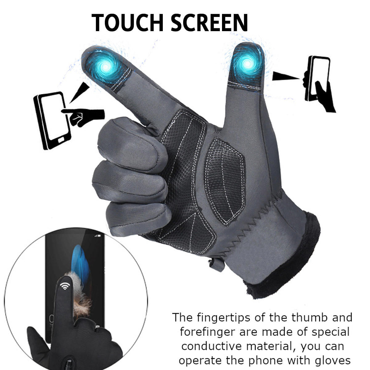 Unisex Winter Gloves: Waterproof, Windproof, Antiskid, Touchscreen for Outdoor Sports & Motorcycling