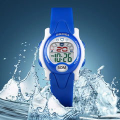 Fashion Children Watch Date Week Display LED Light Kids Waterproof Christmas Digital Watch