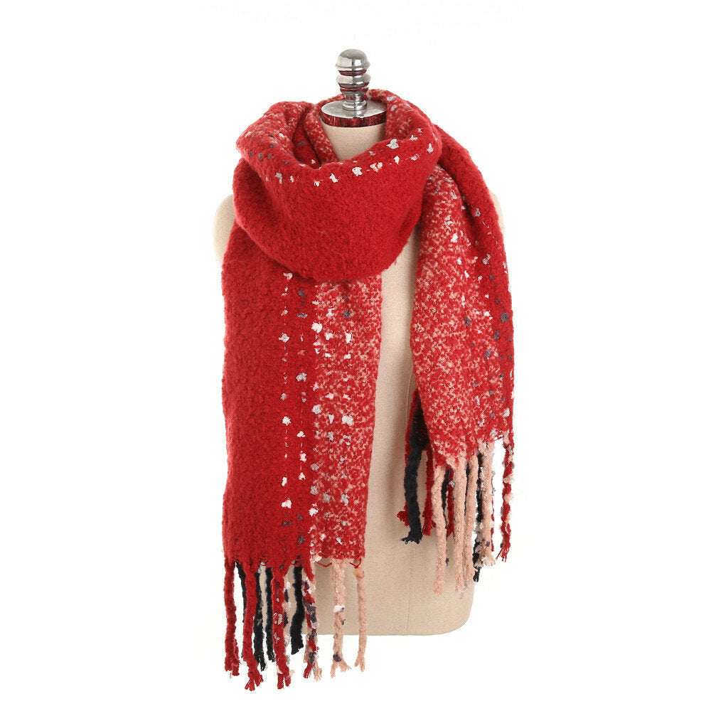 Women's Vintage Cashmere-Feel Tassel Scarf Shawl - Winter Warmth