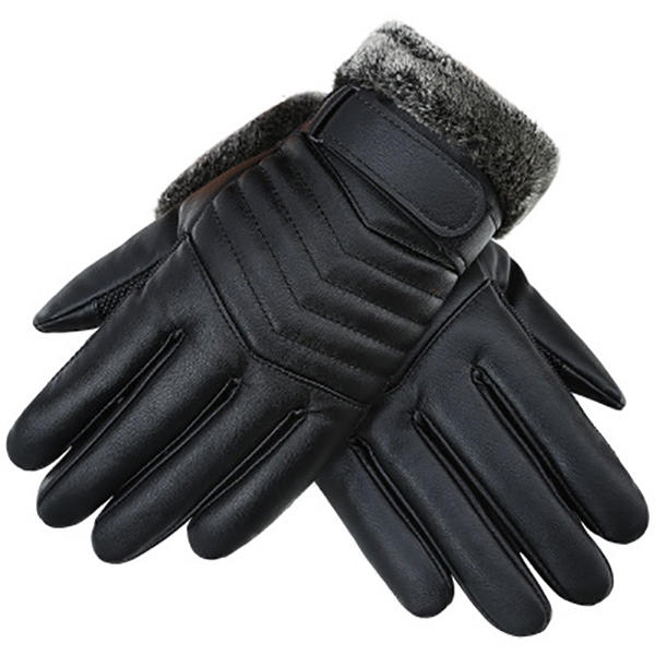 Black PU Gloves for Riding, Racing, Skiing, Fishing, Motorcycle & Mountain Biking - Thick & Durable