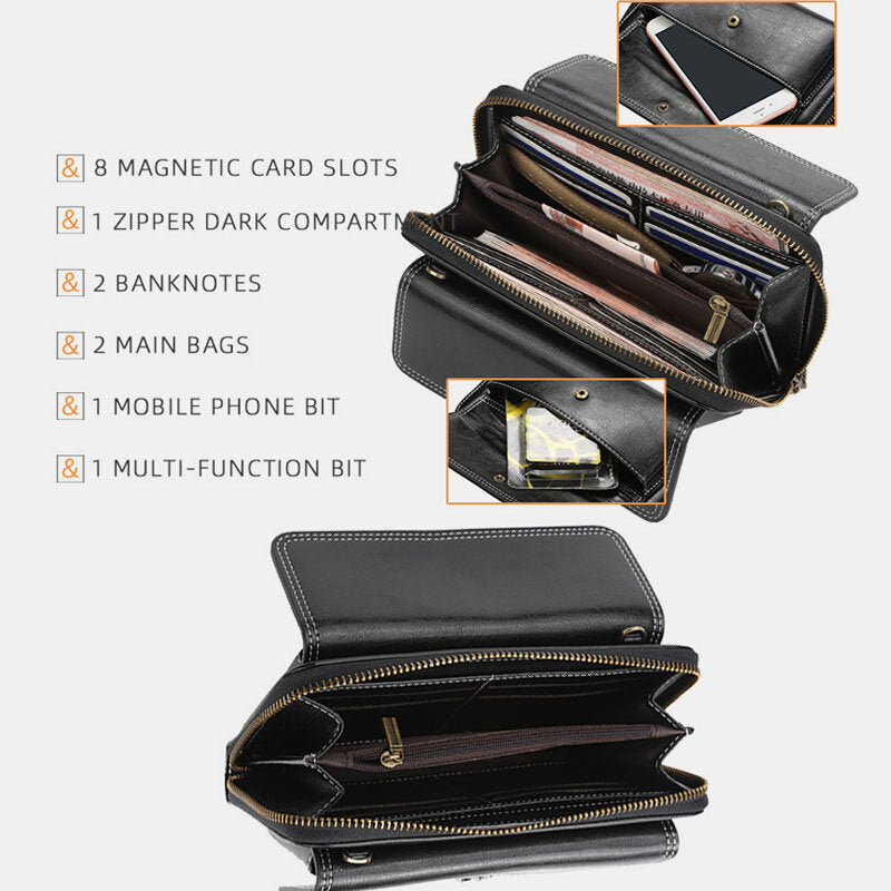 Women PU Leather Cross Flower Tassel Large Capacity Multi-card Slot Phone Bag Crossbody Bag Shoulder Bag