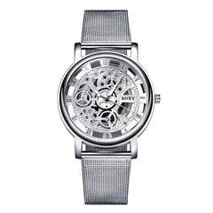 Men Watch Business Fashion Alloy Hollow Quartz Watch