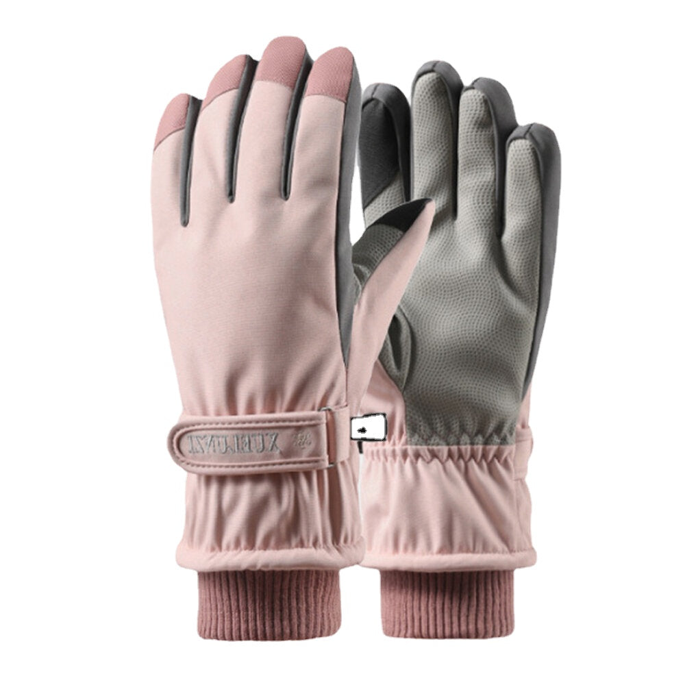 Women's Touchscreen Windproof Waterproof Skiing & Riding Full-Finger Warm Gloves