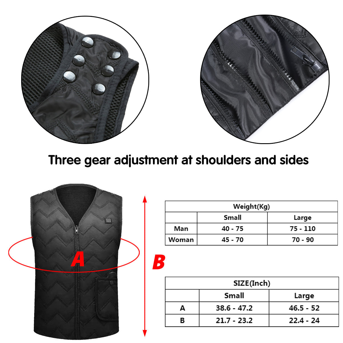 5-Heating Intelligent Smart Electric Heated Vest Winter For Men And Women